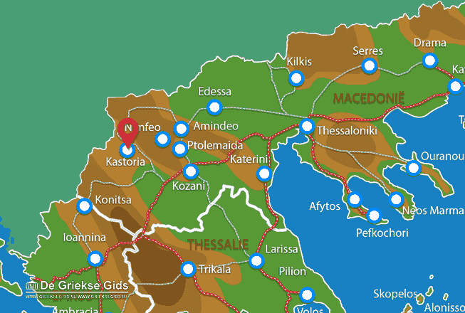 Karte Kastoria Stadt