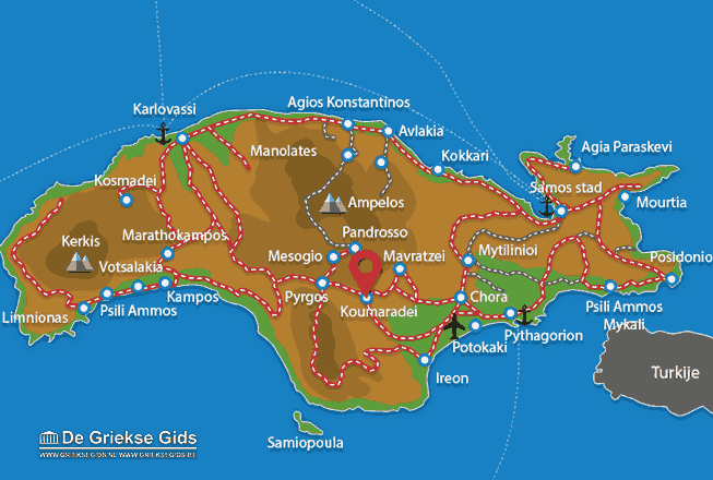 Karte Koumaradei