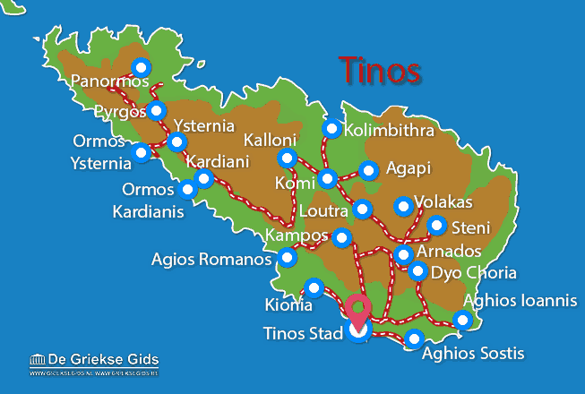 Karte Tinos Stadt