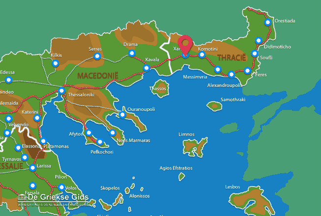 Karte Xanthi Stadt