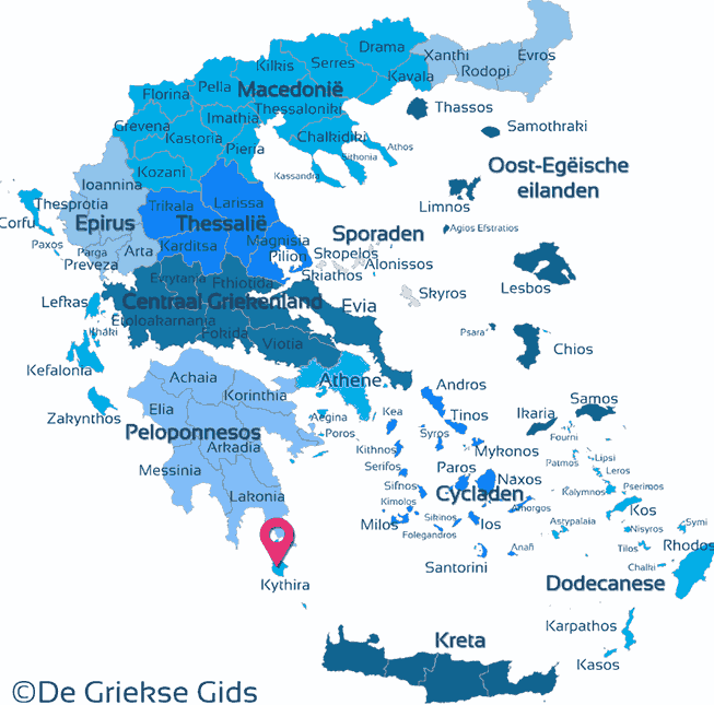 Karte Kythira